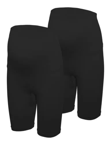 VERO MODA MATERNITY Vmmisa Hw Seamless Biker Shorts 2er-Pack - Shorts für Schwangere, nahtlose Radlerhose mit hoher Taille für optimalen Tragekomfort und schlanke Passform.