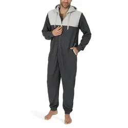 Produktbild SLOUCHER Jumpsuit Jumpsuit Onesie Hausanzug mit Baumwolle mit Reißverschluss und Kapuze S