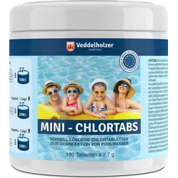 Veddelholzer 180 Mini Chlortabletten. Schnelllösliche Multitabs für Pool, Aufstellpool, Planschbecken, Gartenpool, Kinderpools & Whirlpool Wasser...