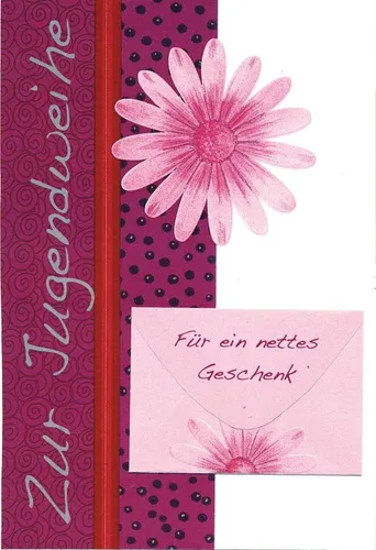 Jugendweihe - Geldkarte - Glückwunschkarte im Format 11,5 x 17 cm mit Briefumsch