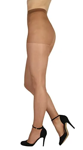 BANANALU feine elastische seiden Strumpfhose Damen 20 Den Höschenteil Panty 20 Bronze L