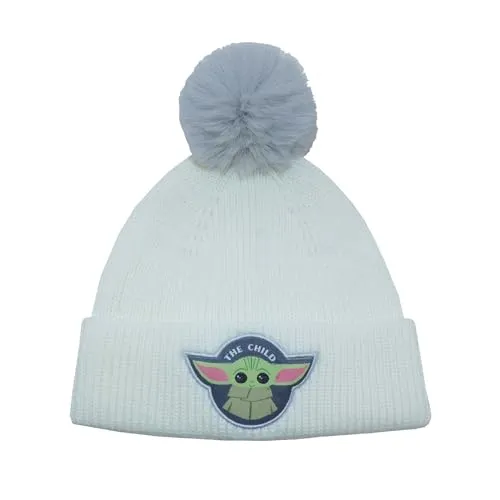 Star Wars: Der Mandalorianer - Das Kind Abzeichen Weiß Bommel Beanie