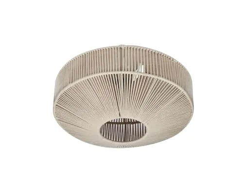 LED Boho Deckenleuchte Beige mit Baumwollschirm - Stilvolle Deckenleuchte im Boho Look, Ø 46 cm, für gemütliche Lichtspiele im Wohnzimmer oder Flur. Mit dimmbarem LED Leuchtmittel für individuelle Lichtstimmungen.