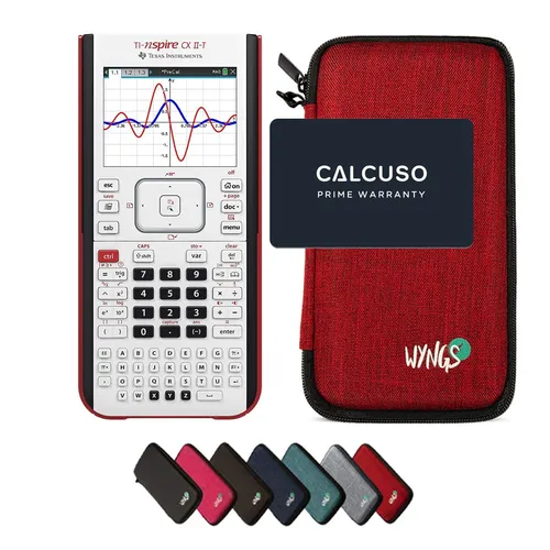 TI-Nspire CX II-T Grafikrechner mit WYNGS Schutztasche Rot - Taschen- & Tischrechner, inklusive praktischer Schutztasche für optimalen Schutz und Mobilität.