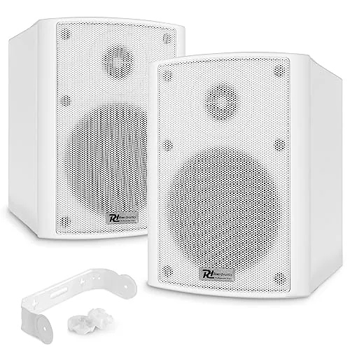 Power Dynamics BC50V Lautsprecher Set 120 Watt, 100 Volt, 8 Ohm Innen- und Außenlautsprecher, Lautsprecher Boxen IP56, 2 Wege Speaker, In- Outdoor Speaker, Installationslautsprecher Weiß