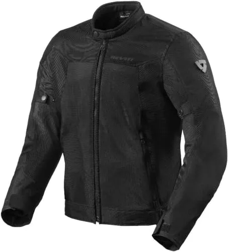Revit Eclipse 2 Motorrad Textiljacke, schwarz, M - Schutzjacke für Motorradfahrer mit Seesmart Protektoren, winddicht und komfortabel, ideal für sicheres Fahren bei jedem Wetter.