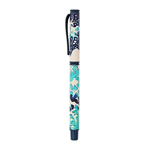 Grupo Erik Hokusai Die große Welle vor Kanagawa Kugelschreiber Schwarz - Kugelschreiber Hochwertig Cooler Stift mit Geschenkbox - Tintenroller