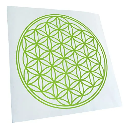Kiwistar - Autoaufkleber - Grün - 10x10cm Blume des Lebens Baum Aufkleber für Auto, Laptop, Fahrrad, LKW, Motorrad mehrfarbig JDM Decal Racing