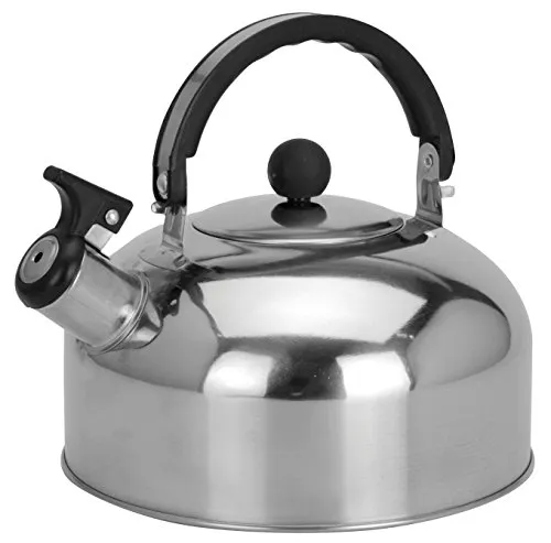 Trendkontor Camping Edelstahl Flötenkessel 2 Liter Kessel Wasserkocher Teekessel