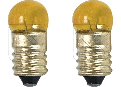 Kugellampe Birnchen gelb, 2 Stück Mini Lämpchen, E10, Krippe Krippenbeleuchtung