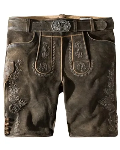 Stockerpoint Herren Oliver Trachtenlederhose, Kiesel gespeckt, 58 - Trachtenlederhose aus 100% Wildbockleder, kombiniert traditionellen Charme mit modernem Schnitt für perfekten Tragekomfort und einen eleganten Look auf jedem Fest.
