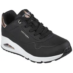 Skechers Damen Sneakers, Black, 38 EU - Damen-Sneaker aus hochwertigem synthetischen Leder, bequem und stylisch für jeden Anlass.