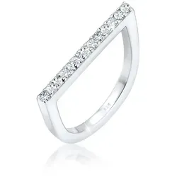 Elli Ring Damen Stacking mit Kristallen Geo - Eleganter Stacking Ring aus 925 Sterling Silber, besetzt mit funkelnden Kristallen. Handgefertigt in Juweliersqualität, anlaufgeschützt und perfekt für jeden Anlass.