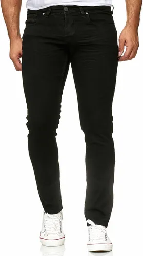 Reslad Jeans-Herren Slim Fit RS-2063 (W38 / L30, Tiefschwarz) - Herren-Jeanshosen im coolen Vintage Look, perfekte Passform und maximaler Tragekomfort dank hochwertiger Materialien. Ideal für stylische Freizeit-Outfits.