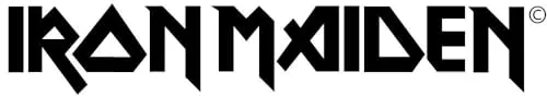 Iron Maiden Logo Aufkleber geplottet Mini schwarz Sticker Bands ca. 14x2,5 cm