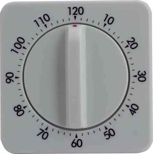 13610-00-Eurotime-Mechanischer Kurzzeitmesser, Laufzeit 120 Minuten, Kunststoffgehäuse weiß
