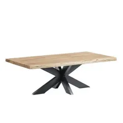 Couchtisch Organic Cut aus Akazienholz, 120x60 cm, rustikal-modern - Der Villa Möbel Couchtisch Organic Cut besticht durch seine einzigartige Holzmaserung und das stabile Metallgestell. Ideal für rustikale und moderne Wohnräume, bietet er mit seiner großzügigen Fläche Platz für Deko und mehr.