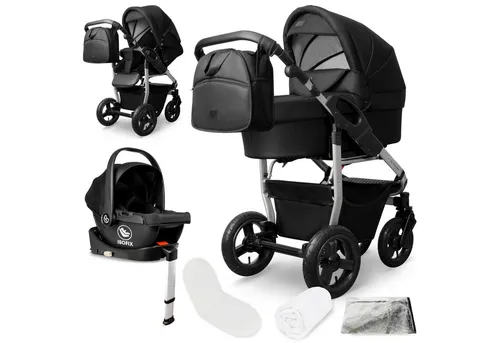 Bergsteiger Kombi-Kinderwagen Capri 3in1 in schwarz von Bergsteiger