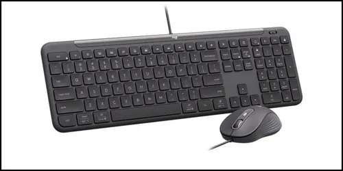 Logitech Signature Slim Wired Combo MK620 – Tastatur- und Maus-Set in Graphit