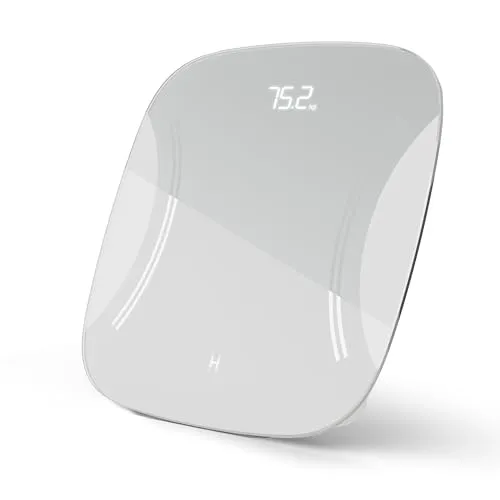 HoMedics Essential Körpergewichtswaage - Digitale Personenwaage mit LED-Anzeige, Präzise Gewichtsverfolgung in kg/lbs/st, Moderne Personenwaage mit glattem Hartglas und rutschfesten Füßen