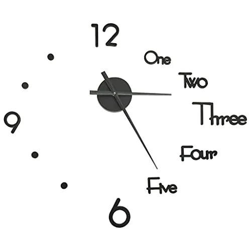 vidaXL 3D Wanduhr XXL – Modernes Design für Ihr Zuhause - Wanduhren | Extragroße 3D-Wanduhr, DIY anpassbar in Größe und Stil, verleiht Ihrem Raum ein stilvolles Ambiente und ist einfach zu montieren.