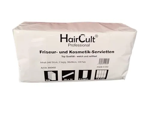 Powerwell Friseur- / Kosmetikservietten 2-lagig 248 St. in weiß von PowerWell