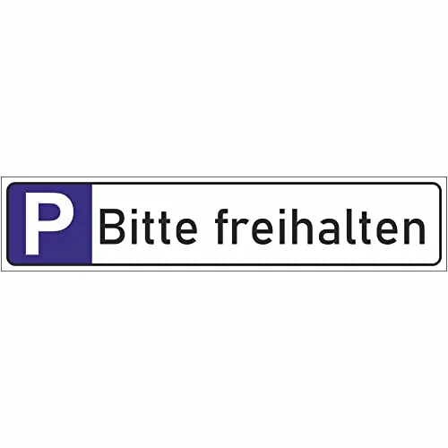 INDIGOS UG - Parkplatzschild Bitte freihalten 52x11 cm - Schild aus Aluverbundplatte mit eindeutiger Beschriftung - für Zufahrten, Parkplätze, Lieferzonen oder private Grundstücke