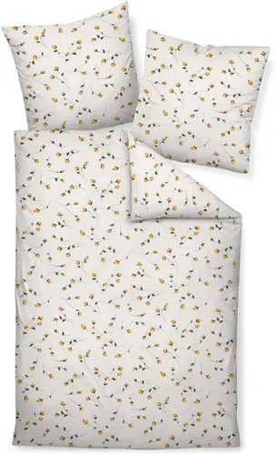 Janine Seersucker-Bettwäsche Gelb 155x200 cm in gelb von Janine