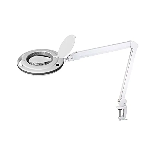 ELV LED-Lupenleuchte mit 1,75-facher Vergrößerung - Schreibtischlampe mit 850 Lumen, dimmbar und energieeffizient – ideal für präzise Arbeiten und lange Lebensdauer von bis zu 28.000 Stunden.