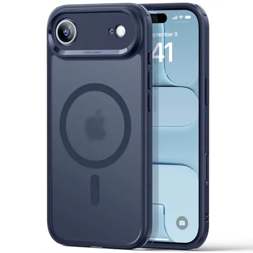 ESR für iPhone Air Hülle mit Kamerasteuerung Capture Button, Kompatibel mit Magsafe, Handyhülle für iPhone 17 Air Case, Anti-Vergilbung, Zertifizierter Militärschutz Starke Stoßfest, Matt Blau