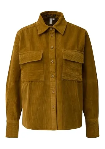 QS Damen 2172456 Hemdbluse aus Cord, 8504, 42