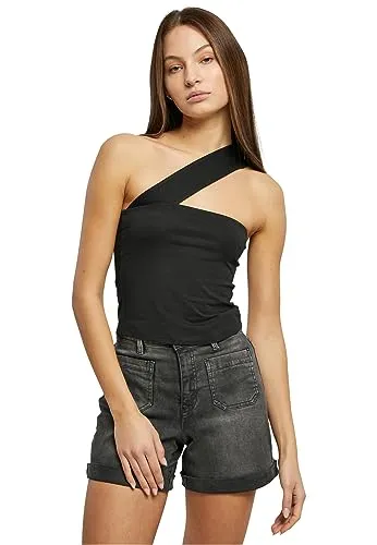 Urban Classics Ladies One Strap Top Frauen Top schwarz L 95% Baumwolle, 5% Elasthan Basics, Streetwear