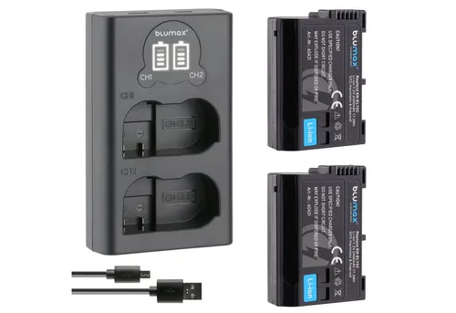 Blumax Set mit Lader für Nikon EN-EL15C A/B/C Z5 Z6 Z7 II D7500 2400 mAh Kamera-Akku