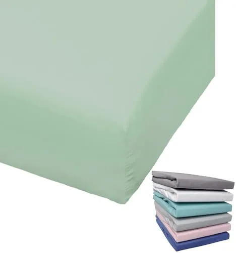 Bierbaum Biber Spannbettlaken 150x200 cm - Grün - Spannbetttuch aus 100% Baumwolle, atmungsaktiv und hautfreundlich. Pflegeleicht und langlebig, ideal für ein stilvolles Schlafzimmer.