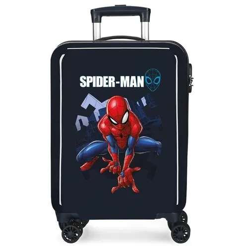 Spiderman Blau Koffer Kabine 55cm ABS Hartschale Trolley Kinder Handgepäck 4R