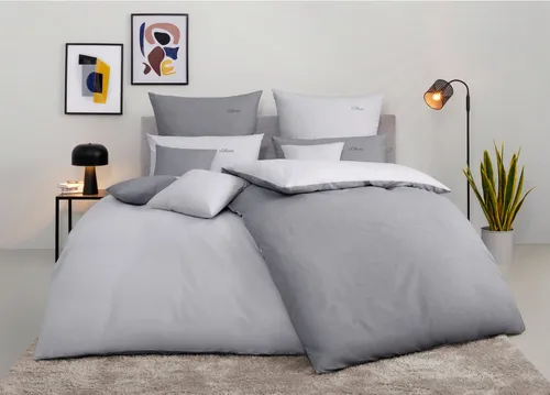 s.Oliver Wendebettwäsche Melinda 135x200 cm, grau in grau von s.Oliver