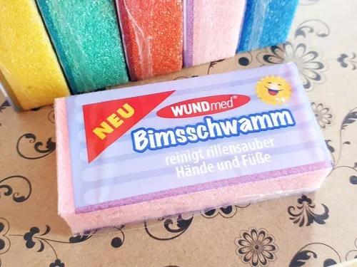 Bimsschwamm in verschiedenen Farben ♥ reinigt rillensauber Hände und Füße