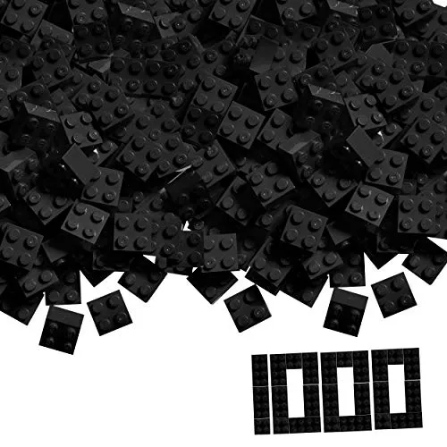 Simba 104114120 - Blox, 1000 schwarze 4er Steine lose, fördert Kreativität und ist mit anderen Spielsteinen kombinierbar