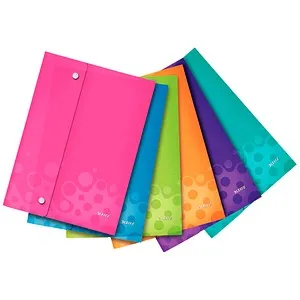 LEITZ Dokumententaschen DIN A4 farbsortiert genarbt 0,20 mm, 6 St.