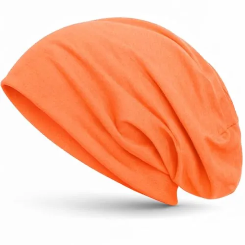 style3 Slouch Beanie aus atmungsaktivem, feinem und leichten Jersey Unisex Mütze Haube Bini Einheitsgröße