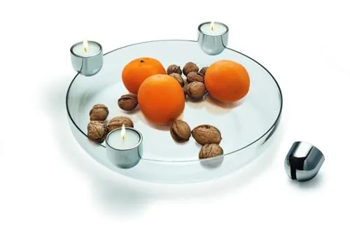 Schale Arena Philippi Glas/Chrom weiß, Designer Evans von Philippi