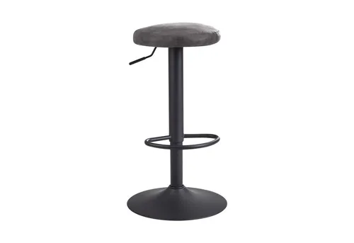 Wohnling Barhocker WL6.194 - Höhenverstellbar und Drehbar - Hocker (auch Rollhocker) mit 360° Drehfunktion und stufenloser Sitzhöhenverstellung von 58-79 cm. Bequeme graue Wildlederoptik, stabiler Metallrahmen und max. Belastbarkeit von 110 kg.