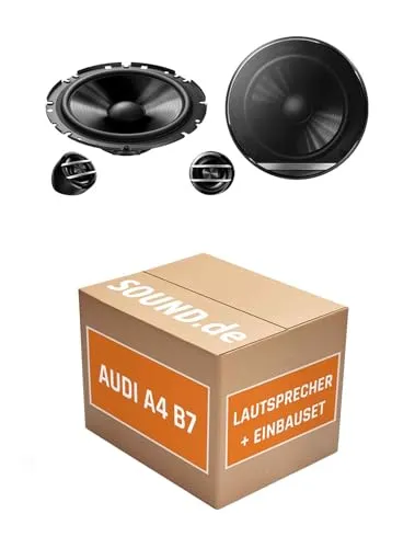 Lautsprecher Boxen Einbaupaket für Pioneer TS-G170C kompatibel mit Audi A4 B7 + Coupe vorne | 2X Tief-Mitteltöner 2X Hochtöner