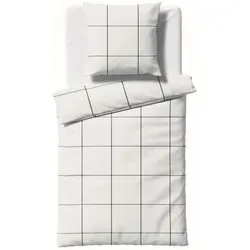 Produktbild fleuresse Bettwäsche Lech Edelflanell 200x220 Karo weiß schwarz