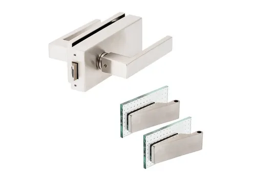 Türbeschläge24 Drückergarnitur Classic Glastürbeschlag Q UV V2A Edelstahl matt inkl. Studiobänder, Viele Griffe zur Auswahl!