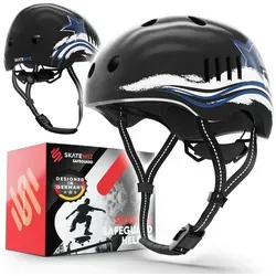 SKATEWIZ Fahrradhelm für Kinder - Fahrradhelme in vielen Farben, ideal für Radfahren, Skateboard und Inline Skates. Mit FIDLOCK Magnetverschluss für einfache Einhandbedienung und optimaler Sicherheit.