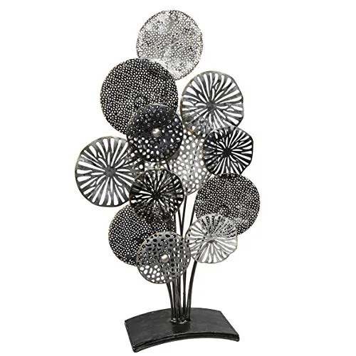 GILDE Skulptur CIRCOLO - Stilvolle Metallfigur für Raumgestaltung - Figuren & Skulpturen, große und elegante Dekoskulptur aus Metall in grau und schwarz, ideal für eine moderne und ansprechende Raumgestaltung.