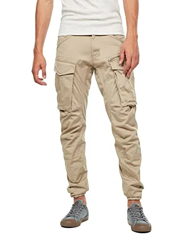 G-Star Rovic 3D Regular Tapered Hose beige (31/30) für Herren - Wanderhose mit praktischen Cargotaschen und verstellbarem Saum für individuellen Komfort. Ideal für Outdoor-Aktivitäten und lässige Freizeit.