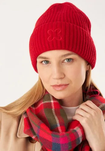 Codello Strickmütze aus hochwertigem Cashmere-Mix - Kuschelige Strickmütze in klassischem Rippenstrick, hergestellt aus einem feinen Wolle-Kaschmir-Mix für optimale Wärme und Komfort, ideal für kalte Wintertage.