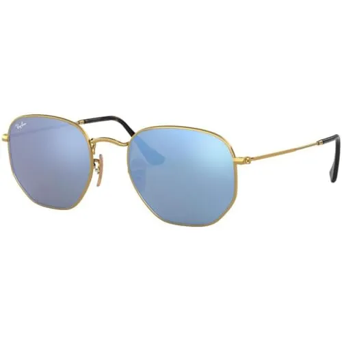 Ray-Ban RB3548N 001-9O Gold RB3548N Round Sunglasses Lens Category 3 Lens Mirrored Size 51mm